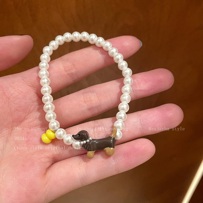 Wholesale Handmade pearl bead bracelet with cute and niche design, pull-out bracelet accessory