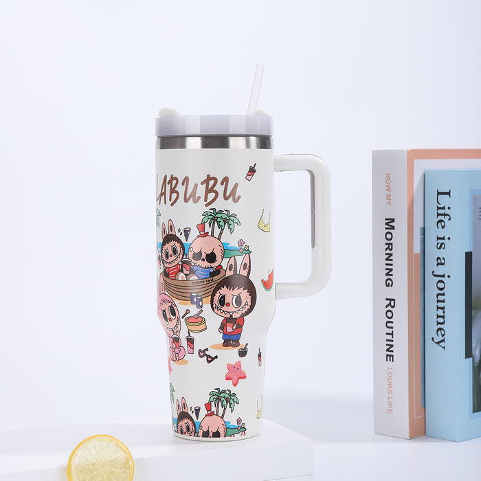Wholesale Cartoon 40oz Car Cup Insulated Water Cup Stainless Steel Insulated Cup Large Capacity Car Cup