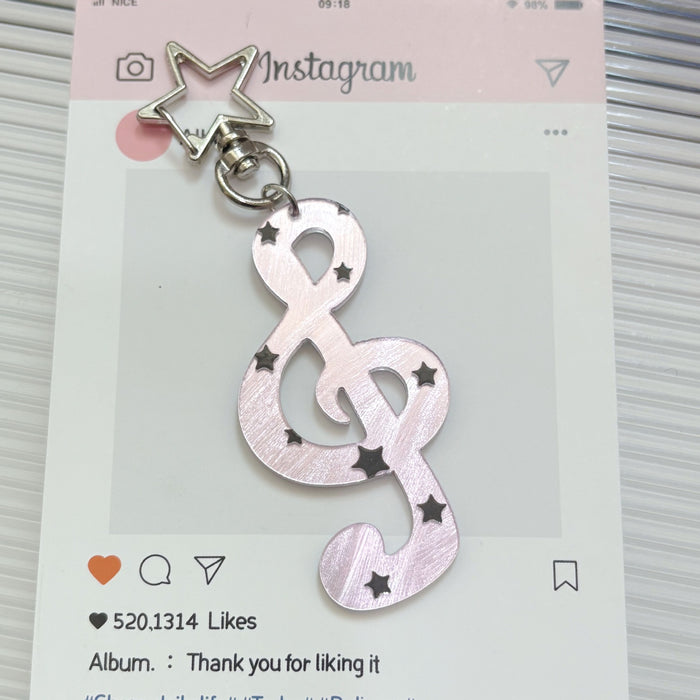 Wholesale Sweet polka dot striped star musical note keychain