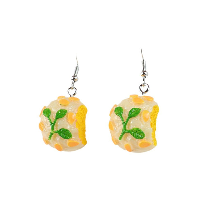 Wholesale Cute Green Donut Earrings - Fashion Food Accessory Gift