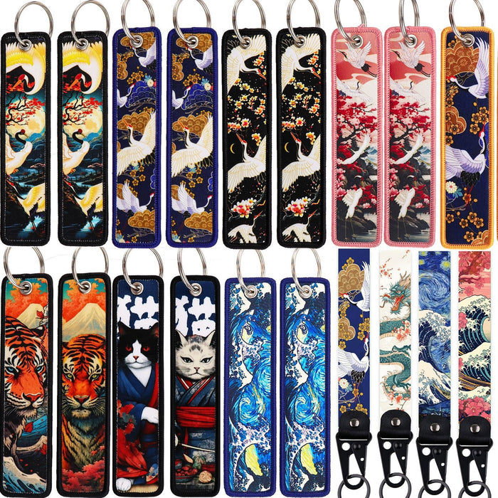 Wholesale Japanese Wave Weaving Marks Keychain Fabric Keychain Accessories