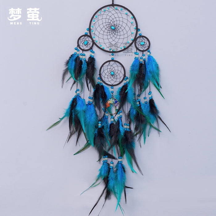 Wholesale Tree of Life Dream Catcher Wall Hanging Colorful Feather Beaded MOQ≥2