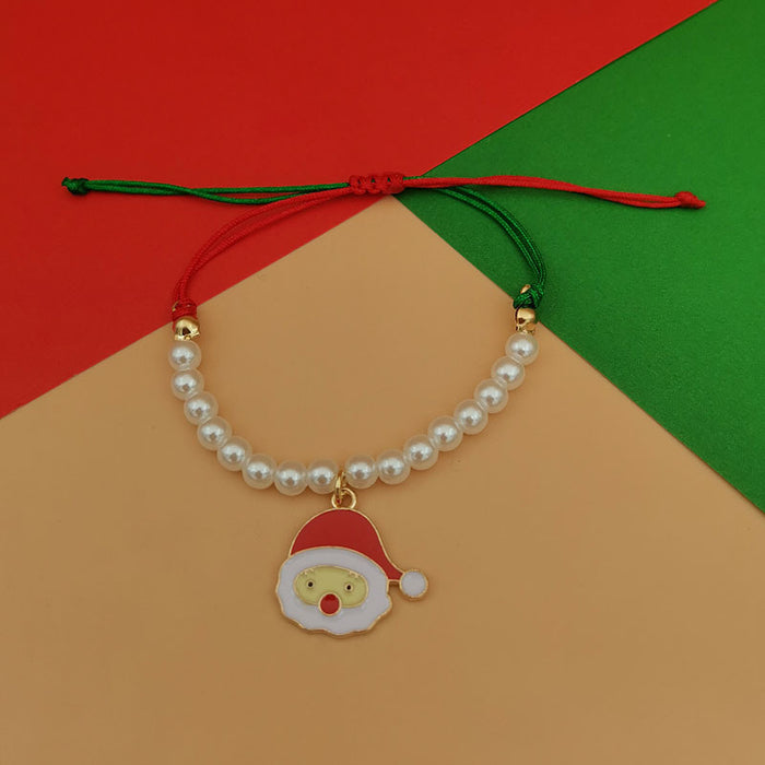 Wholesale Christmas beaded bracelet Christmas bell snowflake Christmas tree woven pearl bracelet
