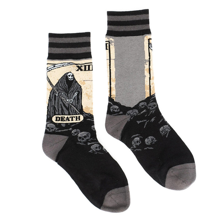 Wholesale Gothic Retro Jacquard Skateboard Mid Cap Cotton Socks JDC-SK-QiMao001