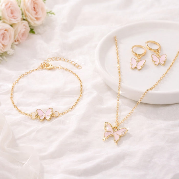 Wholesale Lucky Clover Flower Design 5-Piece Jewelry Set Alloy Electroplated Fashion Accessory