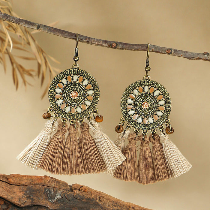 Wholesale Zinc Alloy Bohemian Tassel Earrings - Trendy Fashion Jewelry