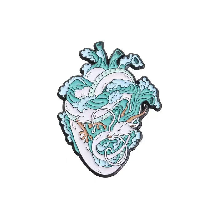 Wholesale Cartoon Blue Heart Enamel Brooch Zinc Alloy Fashion Pin Resale Decorative Accessory MOQ≥2