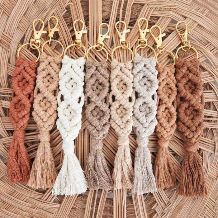 Wholesale Cotton Rope Hand-woven Tassel Keychain JDC-KC-LanXuan001