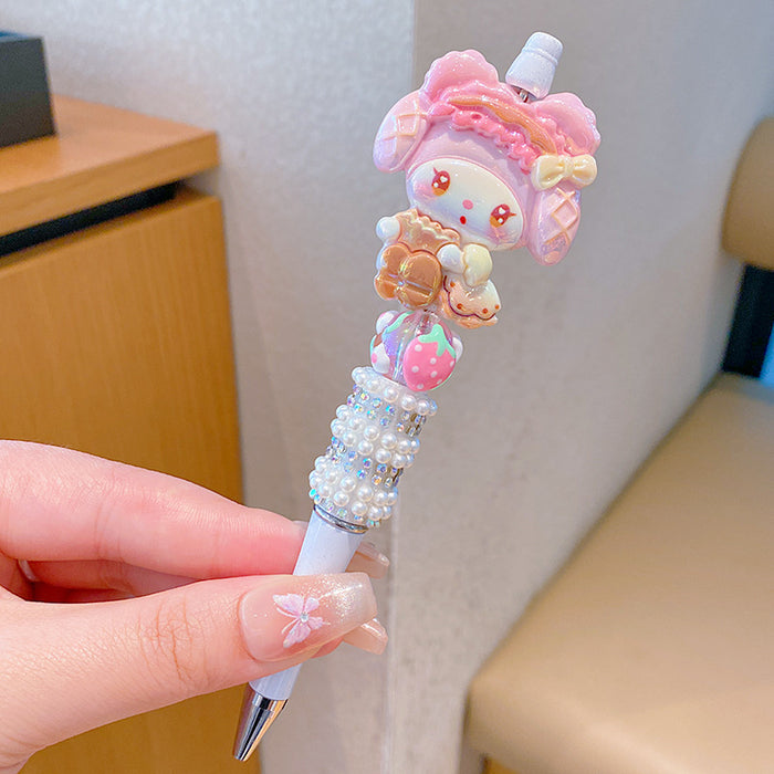 Wholesale Cartoon Plastic Crystal Sparkling Diamond Rotating Bead Neutral Pen JDC-PN-PeiNi001