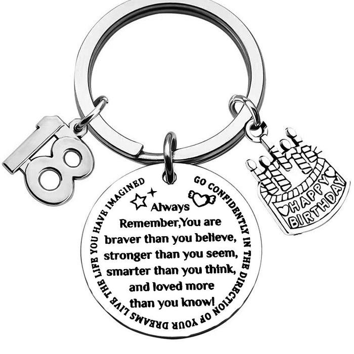 Wholesale Digital Birthday Souvenir Stainless Steel Keychain JDC-KC-SiYi004