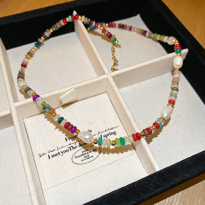 Wholesale Light luxury patchwork necklace with a high-end feel, pearl collarbone necklace, layered design accessories