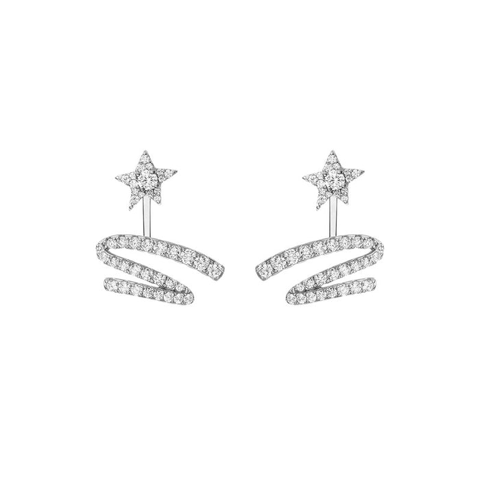 Wholesale Starlight Ribbon Earrings Earrings Accessories Light Luxury Accessories Women' s Birthday Gift Factory Direct Sale