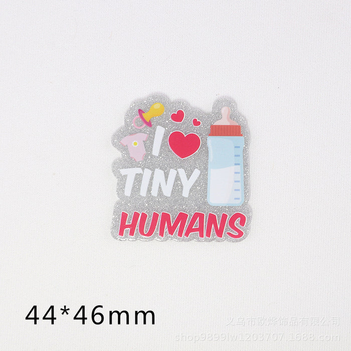 Wholesale Cartoon Letter Beverage Acrylic Pin DIY Patch Accessories JDC-FK-OuYie006