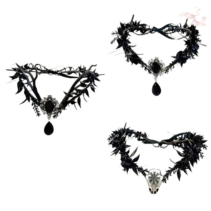 Wholesale Gothic  Headband With n And Retro Elf Forehead Pendant Metal Handmade Hair Accessory