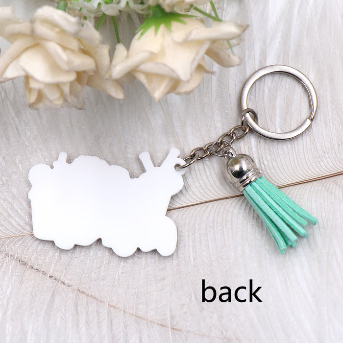 Wholesale Baseball Coffee Acrylic Tassel Keychain JDC-KC-XiaoYan006