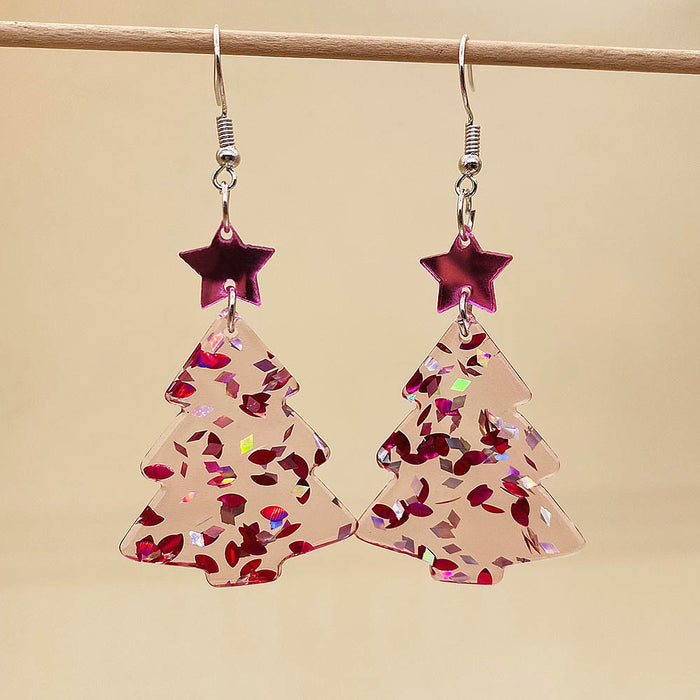 Wholesale Christmas lights,  red plaid acrylic earrings