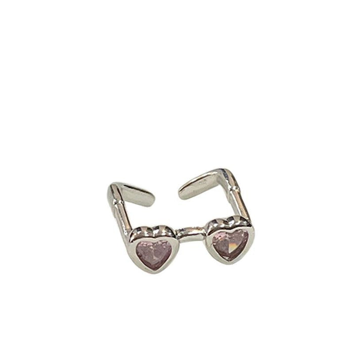 Wholesale Fun and unique glasses rings, personalized and versatile fashion, open index finger rings, hand accessories