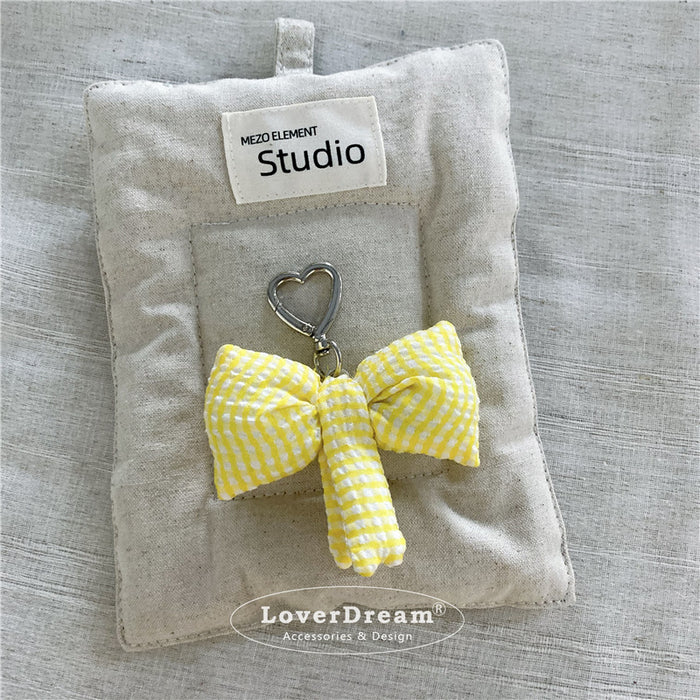 Wholesale Love Candy Color Plaid Bow Bag  Sweet Cute Keychain