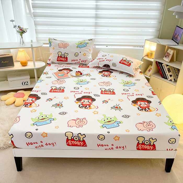 Wholesale A-level Cloud Washed Cotton Cute Cartoon Girl Heart Dormitory Bed Sheets JDC-SEE-AiErMei006