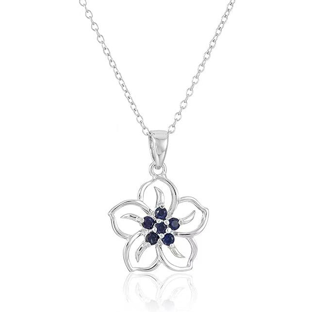Wholesale December birthstone five-petal cherry blossom necklace