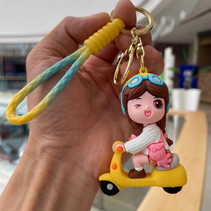 Wholesale Cartoon tram doll cute and fashionable car keychain backpack pendant
