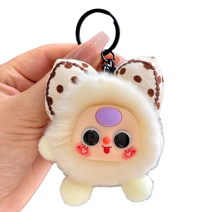 Wholesale Bowknot Small Coal Ball Fuzzy Keychain