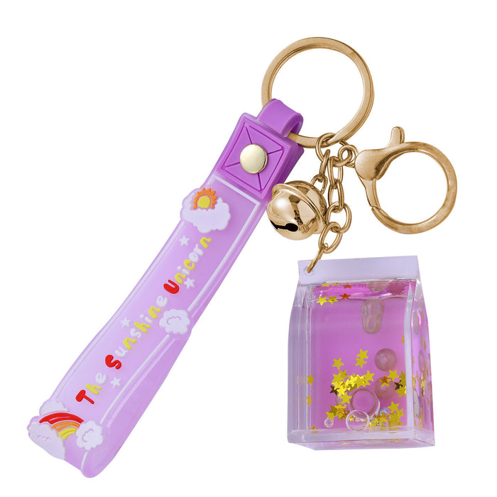 Wholesale metal small transparent milk boxes Keychains