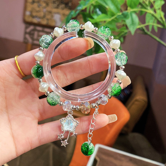 Wholesale Star Glass Bead Bracelet Chic Forest Sweet Theme Fashion Jewelry Accessory MOQ≥3