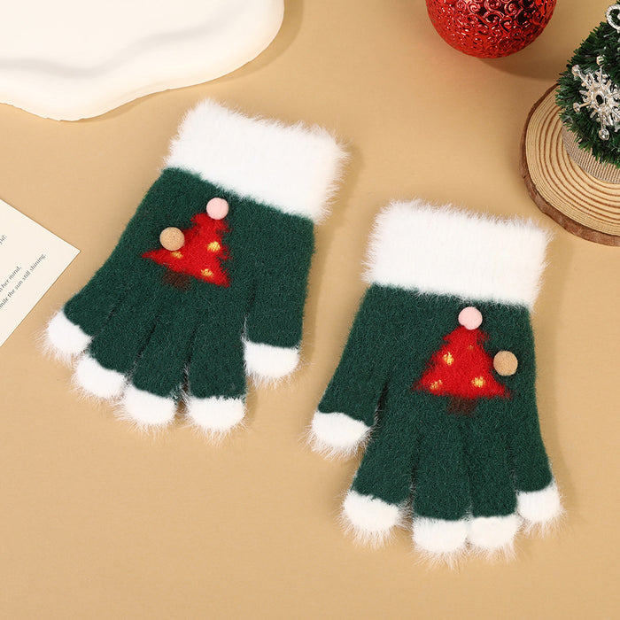 Wholesale Cartoon Christmas Knitted Gloves