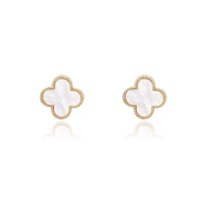 Wholesale Simple Stainless Steel Four Leaf Clover Earrings JDC-ES-Shengh001