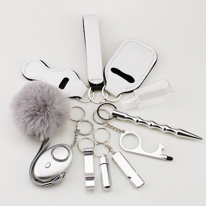 Wholesale 11 Piece Self Defense Keychain Set Black Alloy Everyday Car Key Accessory For Resale