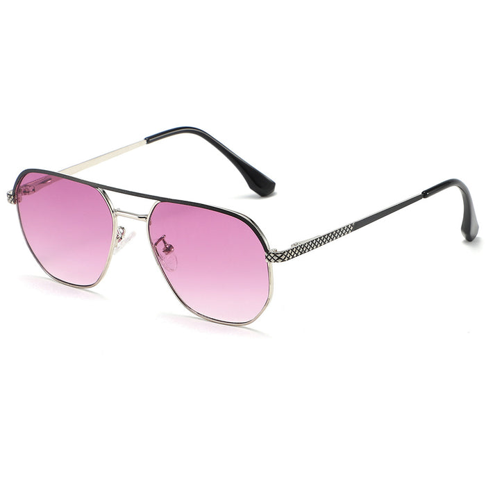 Wholesale New anti blue light sunglasses with high-end feel, multi-color double beam sunglasses, fashionable metal optical frame