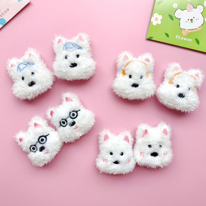 Wholesale Cartoon West Highland Terrier Plush Doll Accessory Cute Puppy Doll Brooch Hair Accessory Mobile Phone Case Accessory
