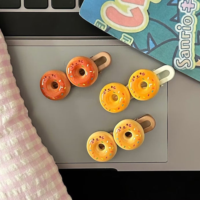 Wholesale brown Style Cat Donut Hairpin Fun Cute Girl Style Side Clip Hairpin Accessories Hair Accessories