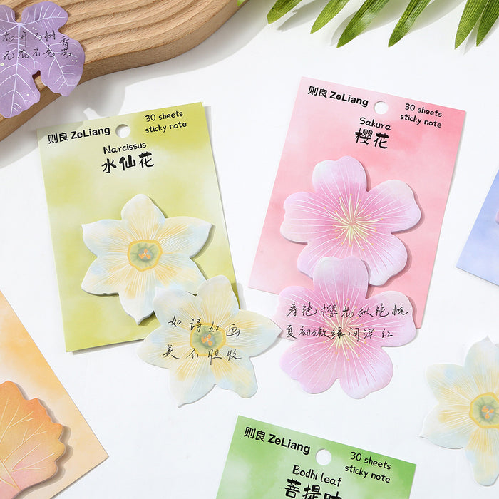 Wholesale leaves and flowers shaped sticky notes