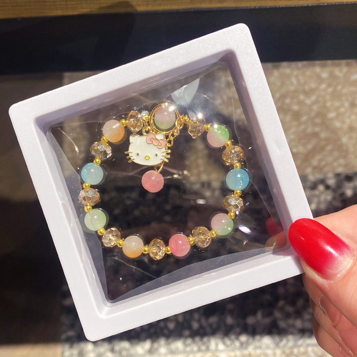 Wholesale Children' s Crystal Beaded Double Color Glaze Bracelet
