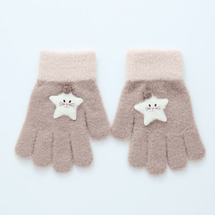 Wholesale Gloves Knitted Cartoon Cute Jacquard Candy Color JDC-GS-shunh002