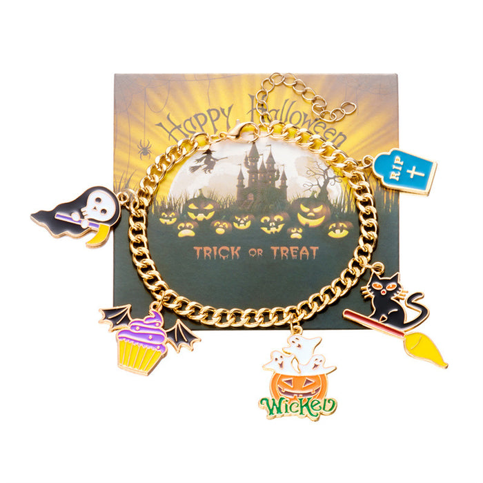 Wholesale  Series Jewelry Ghost Pumpkin Car Pendant Bracelet Cute Funny Cat Holiday Jewelry