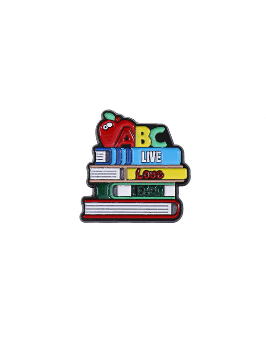 Wholesale Back to school season cartoon brooch colorful book metal decorative badge