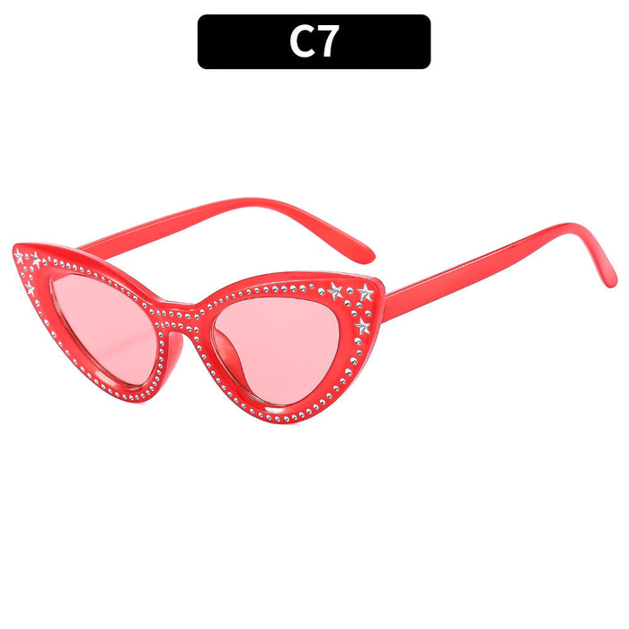 Wholesale 2024 Cat Eye Diamond PC Sunglasses JDC-SG-XIa069