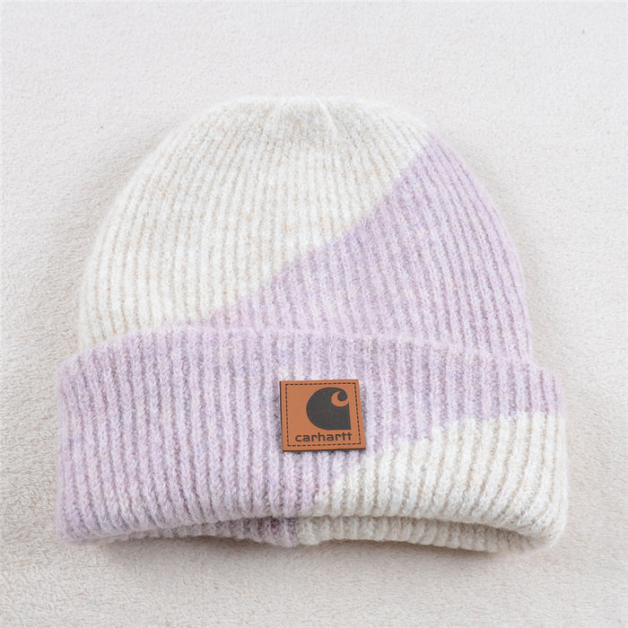 Wholesale Color-blocked Soft Autumn and Winter Knitted Beanie (F) JDC-FH-KuT019