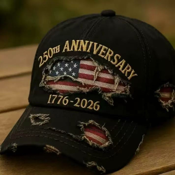 Wholesale Vintage Ripped Embroidery Denim Baseball Cap Dacron Fashion Adjustable Sun Protection Hat