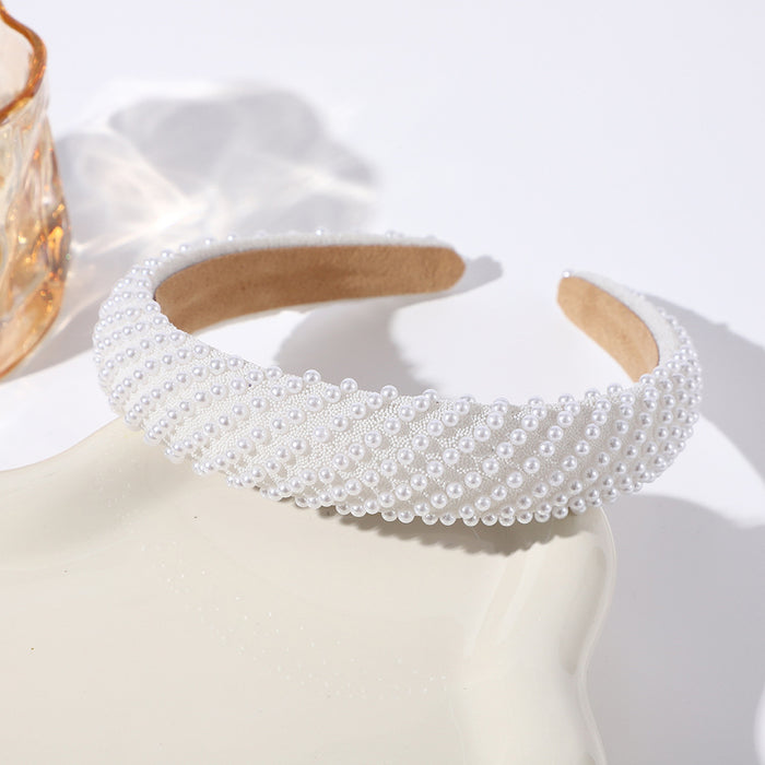 Wholesale Twill pearl headband,  fashionable and versatile,  face washing headband,  elegant hair accessories