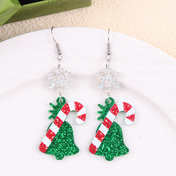 Wholesale Cross-border new Christmas earrings multi-color snowman Christmas tree acrylic earrings fashion earrings ear jewelry for women