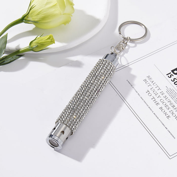 Wholesale Diamond-studded Mini Flashlight Metal Keychain JDC-KC-ZY015