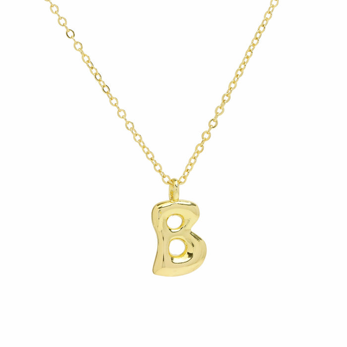 Wholesale 18k Brass Glossy Balloon 26 English Letters Necklace JDC-NE-BaiYi005