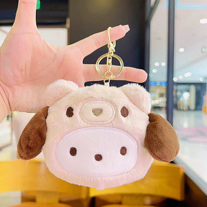 Wholesale  Cute Plush Coin Purse Keychain Women's Cartoon School Bag Pendant  Doll Key Chain Wallet