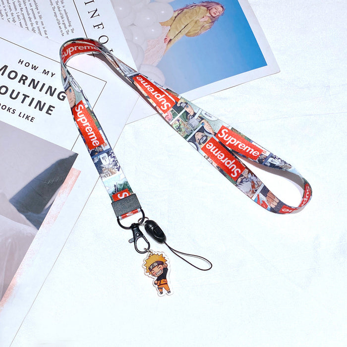 Wholesale Polyester Cartoon Printed Long Hanging Rope Keychain JDC-KC-Gongz056