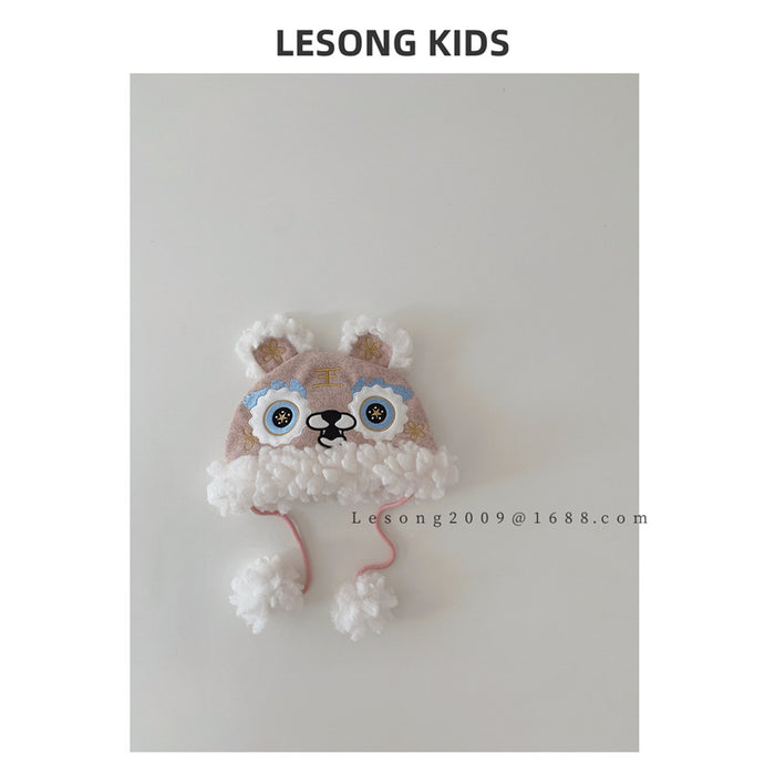 Wholesale Chinese Style plush hat three-dimensional ears warm tiger head hat