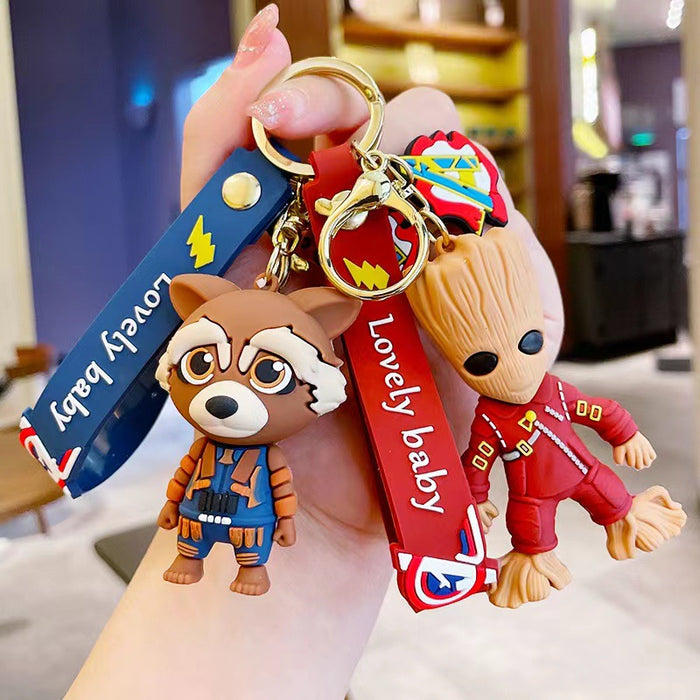 Wholesale Random Cartoon Doll Silicone Keychain JDC-KC-HongSheng008